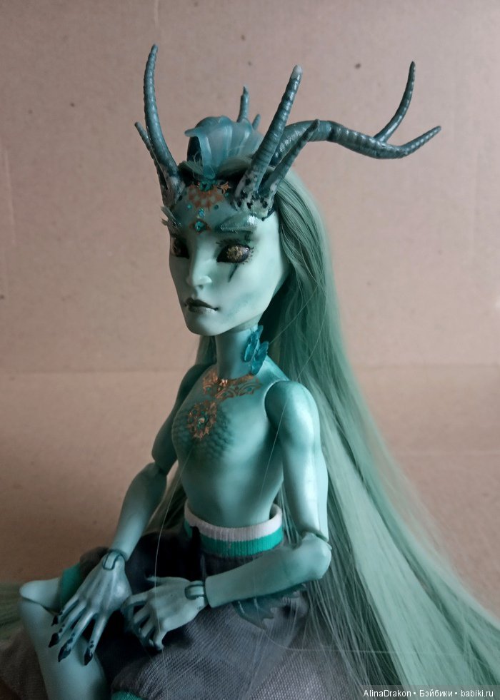 Водный Дракон, часть 1 | Бэйбики Водный Дракон, часть 1 — ООАК Monster High и Ever After High: репейнт (фото 10)