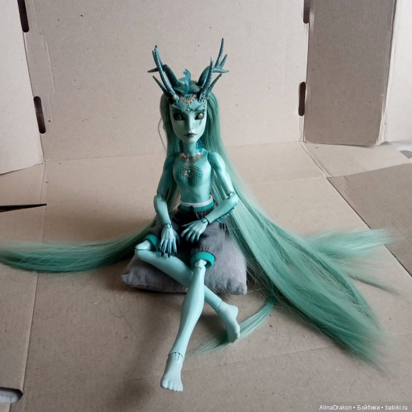 Водный Дракон, часть 1 | Бэйбики Водный Дракон, часть 1 — ООАК Monster High и Ever After High: репейнт (фото 6)