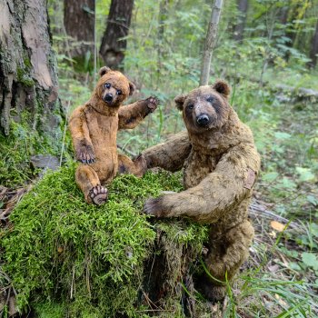 Дедушка и внук Медведи Инны Матус