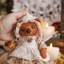 Интерьерная Игрушка мишка тедди ручная работа 17 см