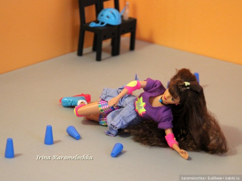 Фристайл-слалом на роликовых коньках