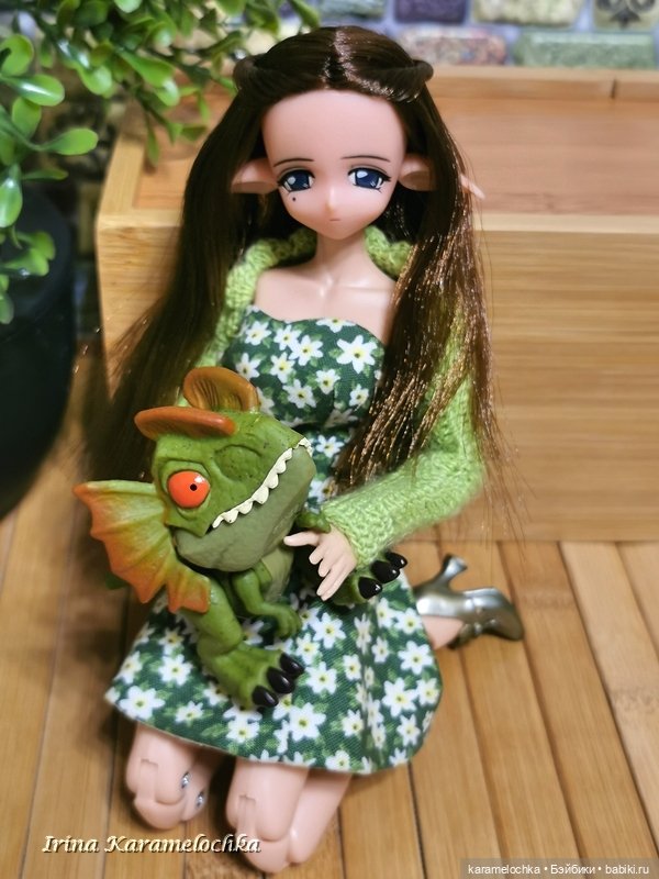 Эльфийка и весьма необычное, чтобы считаться домашним питомцем, существо