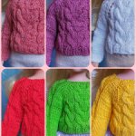 Пуловеры вязаные с косами, для кукол Паола Рейна 32-34 см