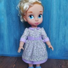 Платье для кукол Дисней Аниматорс 41 см, цвет кремовый/сиреневый