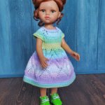 Платье вязаное для кукол Паола Рейна 32-34 см, цвета в ассортименте