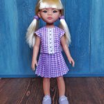 Комплект - юбка и блузка для кукол Паола Рейна 32 см, цвет фиолетовый