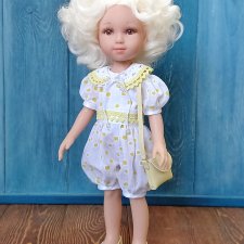 Комбинезон для кукол Паола Рейна 32 см, цвет белый/желтый принт