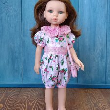 Комбинезон для кукол Паола Рейна 32 см, цвет розовый принт