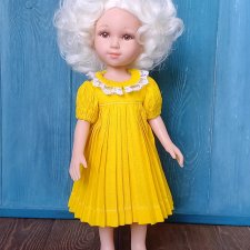 Платье "Батист" для кукол Паола Рейна 32 см, цвет жёлтый
