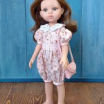 Комбинезон для кукол Паола Рейна 32 см, цвет персиковый принт