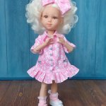 Платье-рубашка для кукол Паола Рейна 32 см, цвет розовый/принт