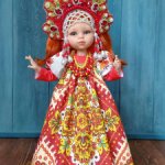 Наряд "Матрёна" в русском стиле с кокошником для кукол Паола Рейна 32 см