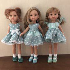 Коллекция платьиц "Мятные горошки" для кукол Паола Рейна