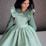 Платье и фартук для кукол Барби