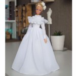 Белое романтичное платье для кукол Барби