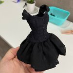 Черное короткое платье с корсетом для кукол Барби Йога и Высоких