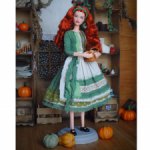 Платье "Травницы" в зеленом цвете для кукол Барби, Поппи Паркер, ФР, РХ, Блайз