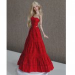 Яркий красный хлопковый комплект на Химеру: корсет + юбка