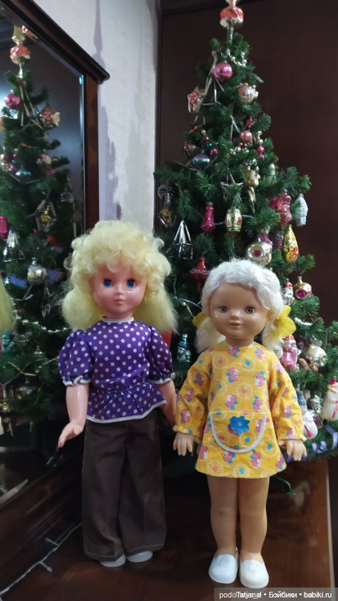 Фланелевое платье на кукле СССР