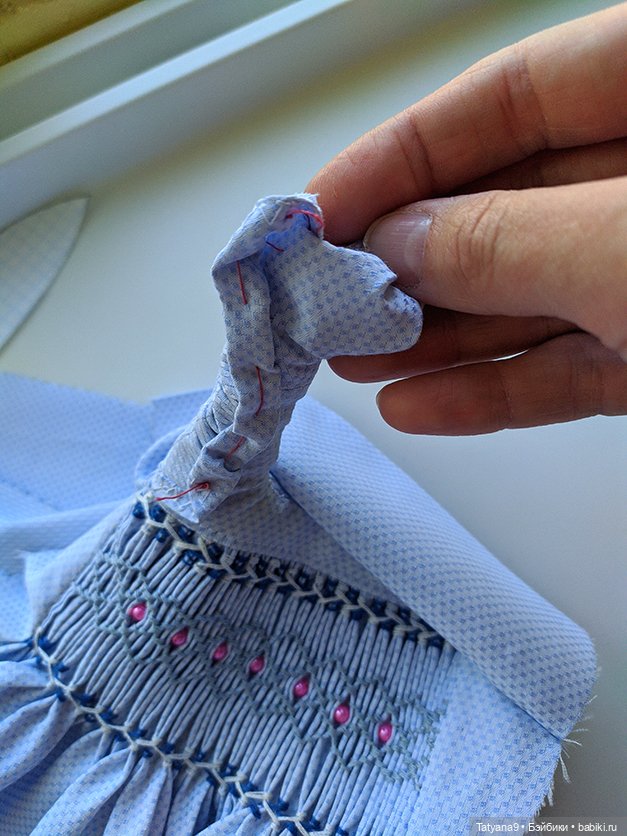 Платье с вышивкой в технике Smoking. Мастер-класс