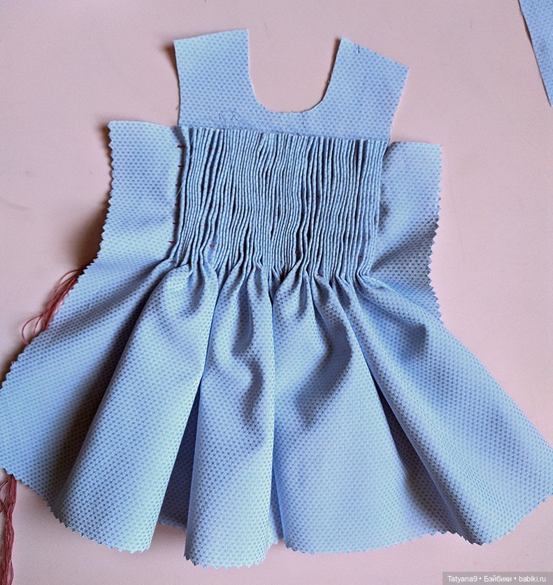 Платье с вышивкой в технике Smoking. Мастер-класс