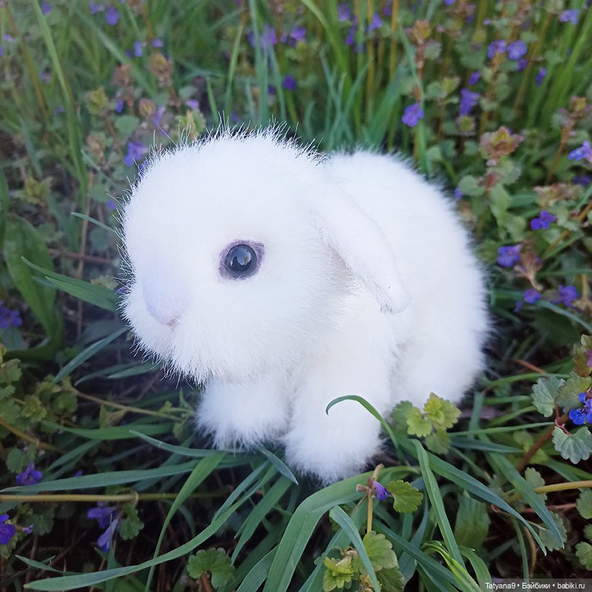 Мои весенние крольчата — Игрушки в смешанной технике (мех и глина): Арт