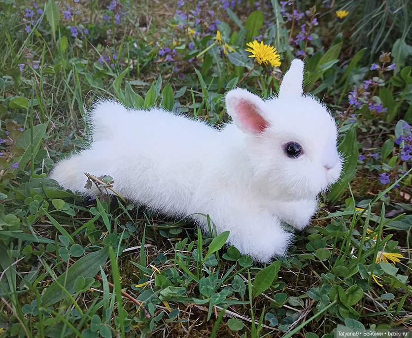 Мои весенние крольчата — Игрушки в смешанной технике (мех и глина): Арт