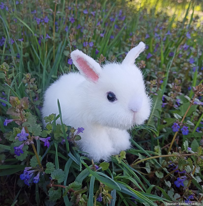 Мои весенние крольчата — Игрушки в смешанной технике (мех и глина): Арт