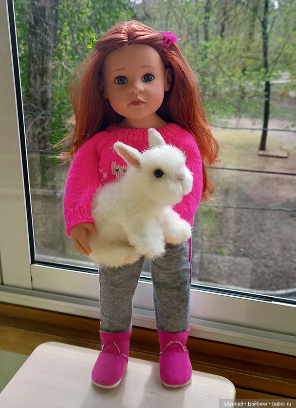 Мои весенние крольчата — Игрушки в смешанной технике (мех и глина): Арт