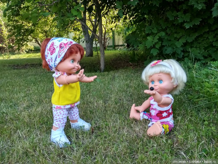 Сара и Шерри на даче — Куклы Galoob Baby Face (Фейсинки): винтаж 90