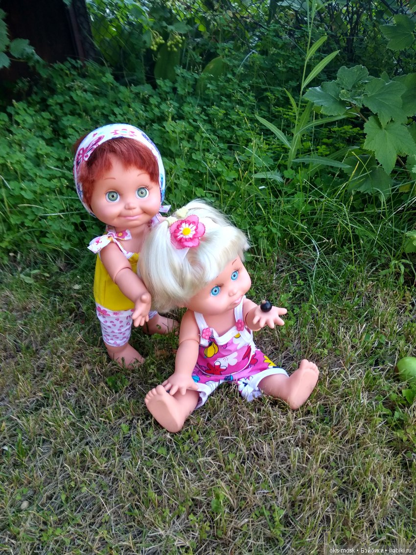Сара и Шерри на даче — Куклы Galoob Baby Face (Фейсинки): винтаж 90
