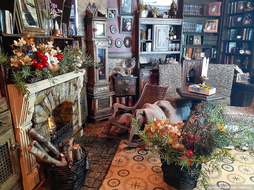 Камин к Рождеству — Румбоксы и кукольные интерьеры: фото