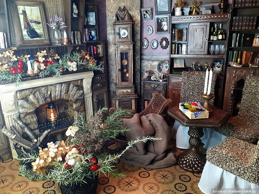 Камин к Рождеству — Румбоксы и кукольные интерьеры: фото