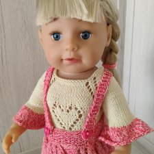 Комплект связанный спицами для Бэби Борн