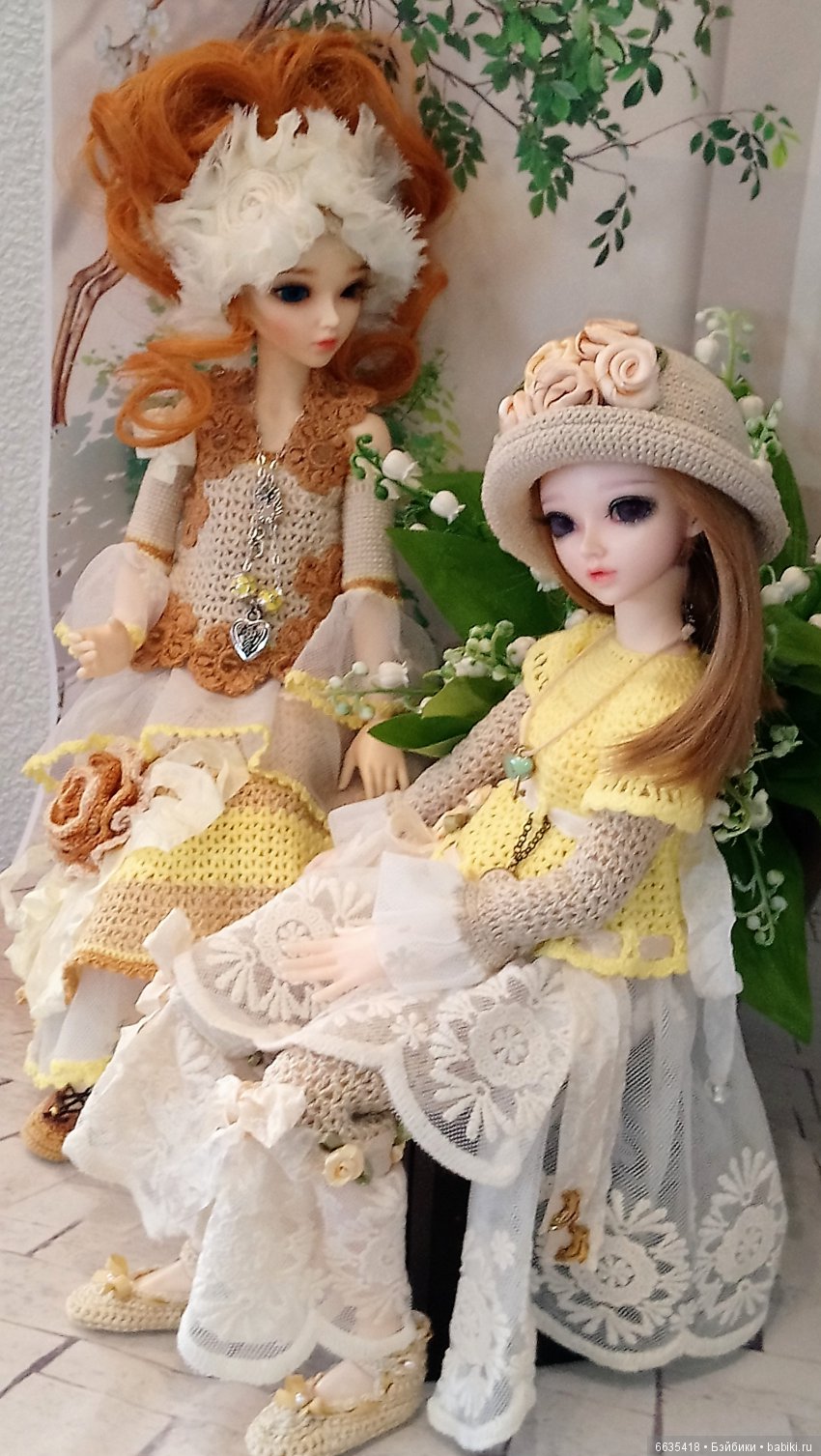 Дуэт вязания и кружева или фатина (фото 2)