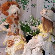 Дуэт вязания и  кружева или фатина