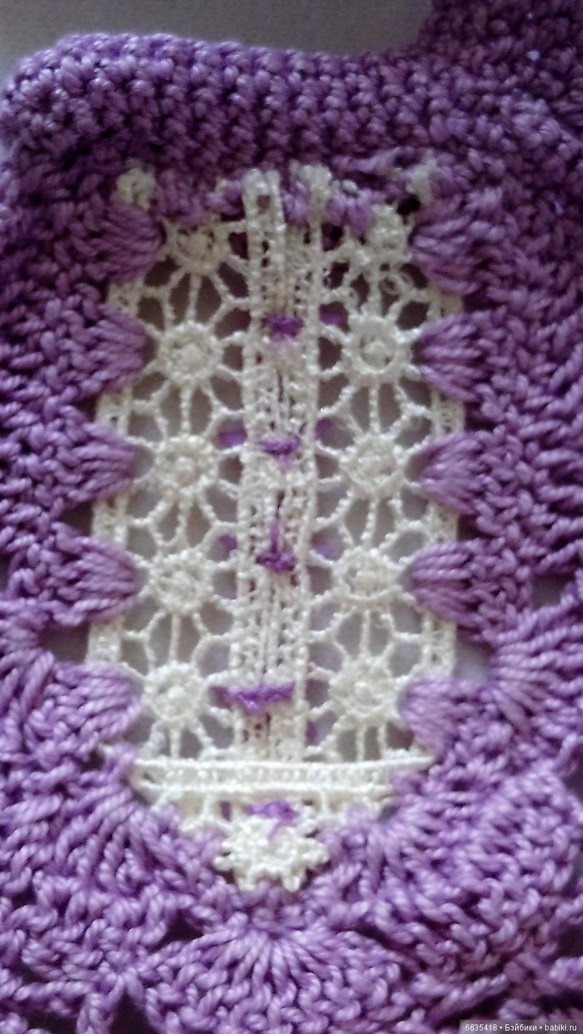 Как можно ввязать кружевные и гипюровые вставки в изделие (фото 8)