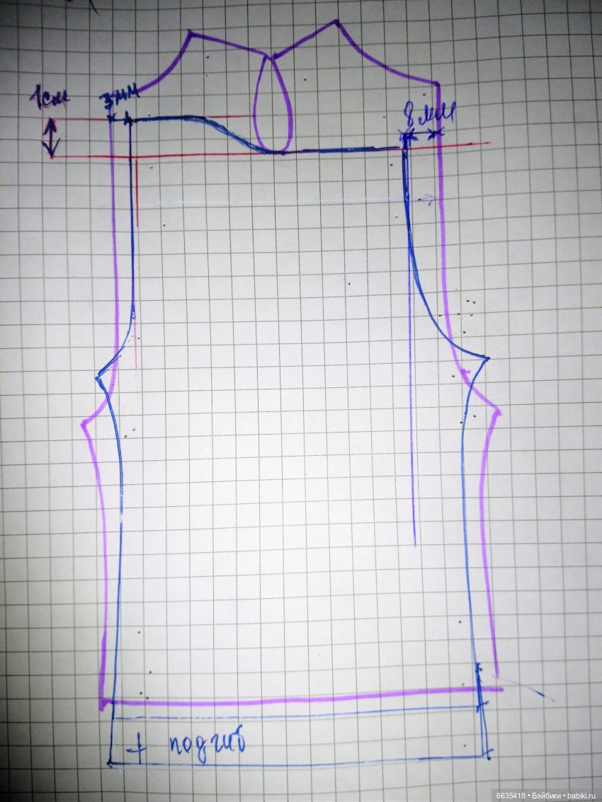МК «Создаем выкройку комбинезончика с застежкой на спинке для кукол XIAOMI MONST» (фото 7)