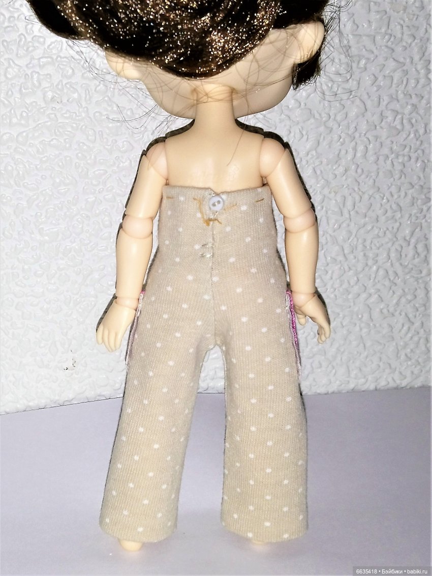 МК «Создаем выкройку комбинезончика с застежкой на спинке для кукол XIAOMI MONST» (фото 3)