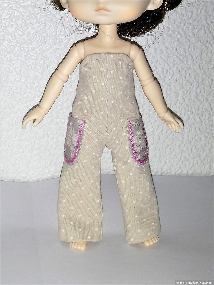 МК «Создаем выкройку комбинезончика с застежкой на спинке для кукол XIAOMI MONST»