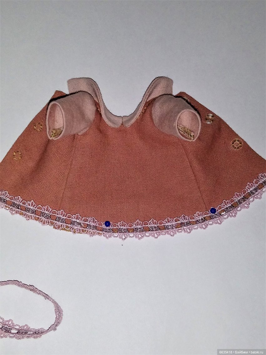 МК «Цельнокройное платье с втачным рукавом для кукол XIAOMI MONST». Часть 3