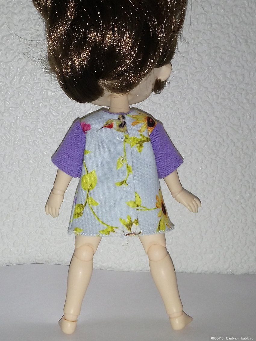 МК «Цельнокройное платье с втачным рукавом для кукол XIAOMI MONST». Часть 2