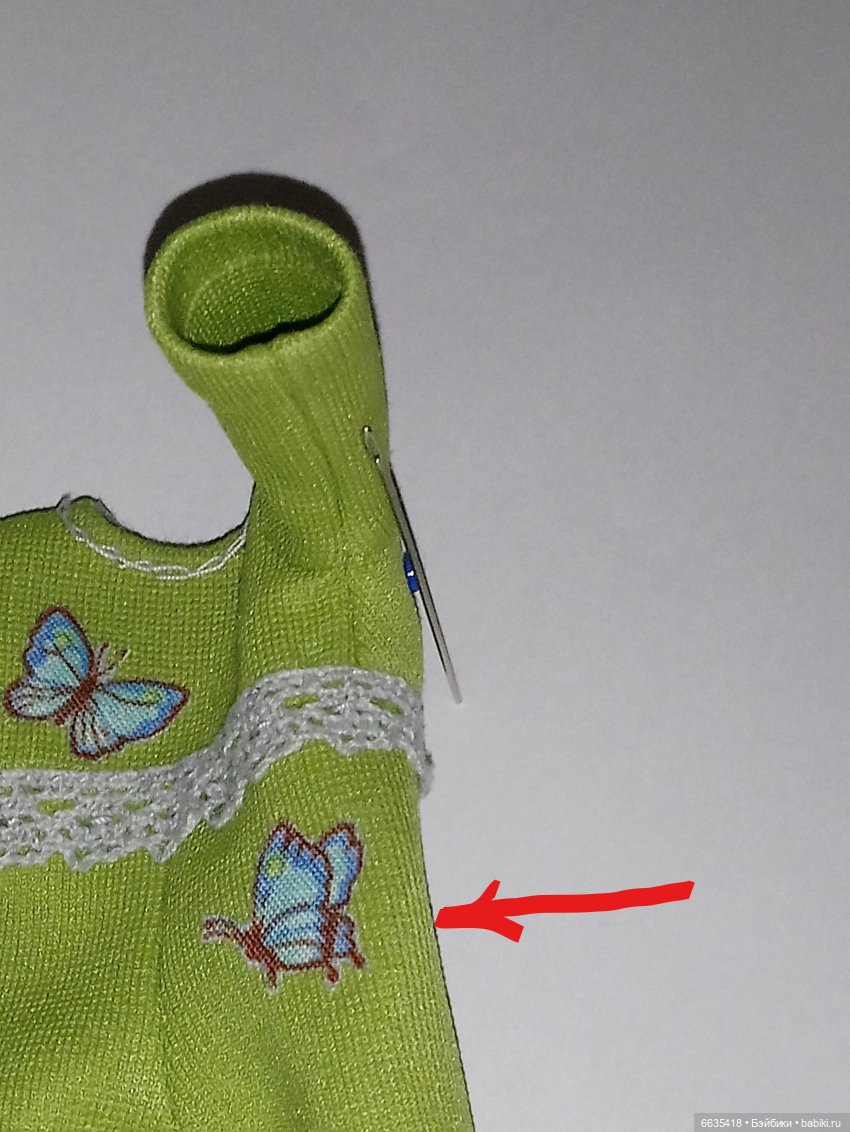 МК «Пошив комбинезона с рукавами, отрезного по талии и с застежкой на спинке для кукол XIAOMI MONST» (фото 5)