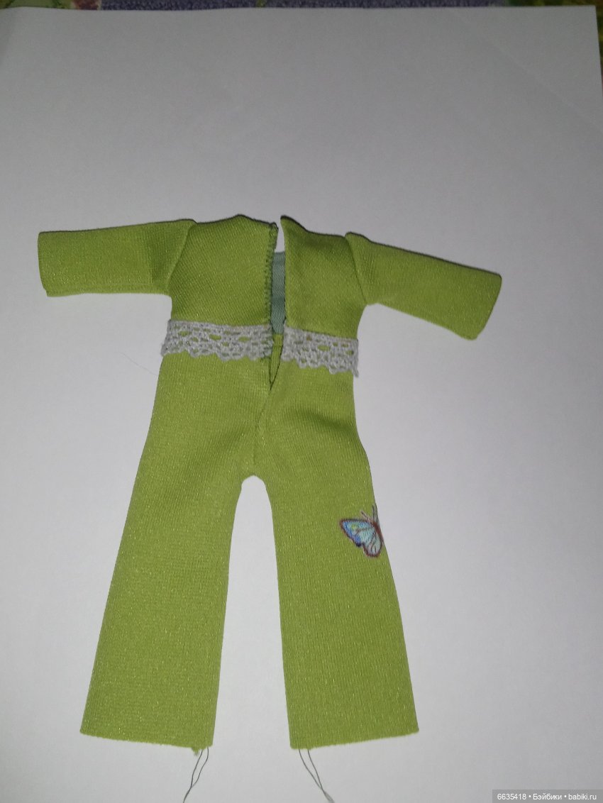 МК «Пошив комбинезона с рукавами, отрезного по талии и с застежкой на спинке для кукол XIAOMI MONST»