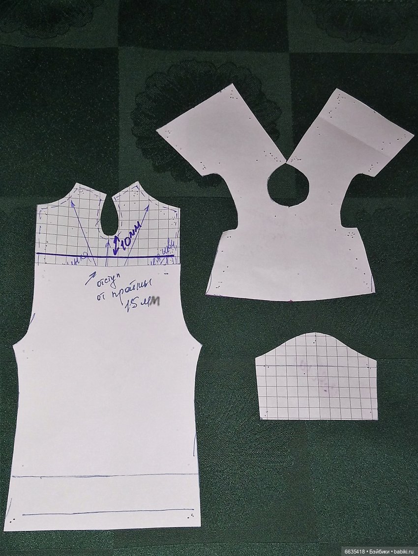 МК «Пошив комбинезона с рукавами, отрезного по талии и с застежкой на спинке для кукол XIAOMI MONST» (фото 6)