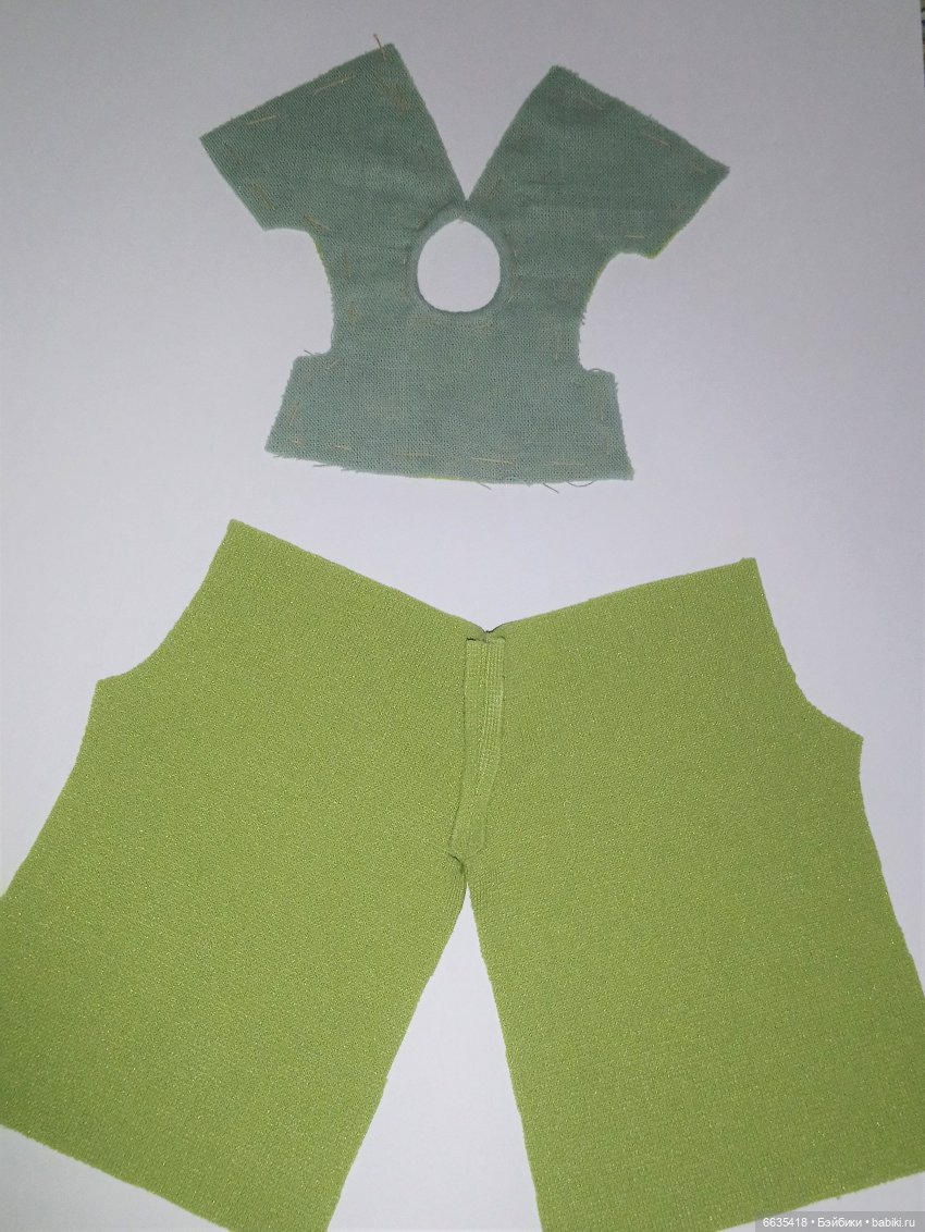 МК «Пошив комбинезона с рукавами, отрезного по талии и с застежкой на спинке для кукол XIAOMI MONST» (фото 9)