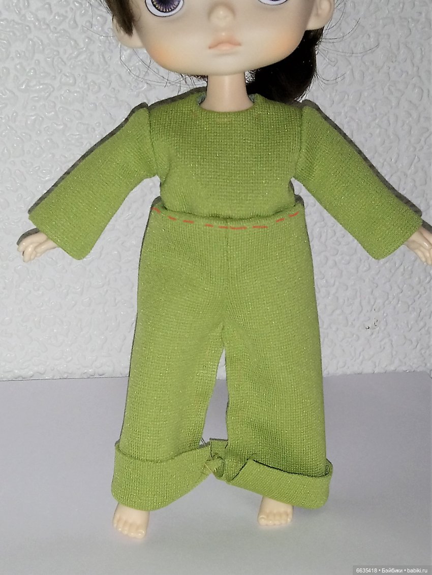 МК «Пошив комбинезона с рукавами, отрезного по талии и с застежкой на спинке для кукол XIAOMI MONST»