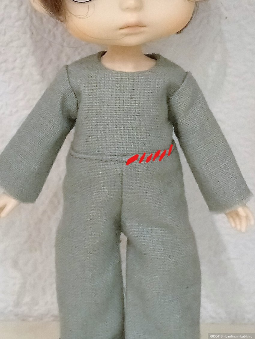 МК «Пошив комбинезона с рукавами, отрезного по талии и с застежкой на спинке для кукол XIAOMI MONST»