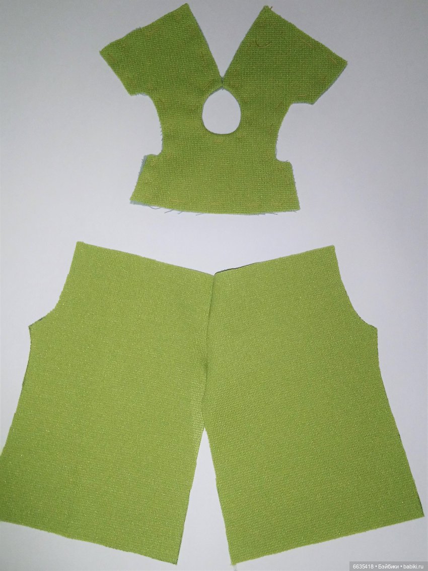 МК «Пошив комбинезона с рукавами, отрезного по талии и с застежкой на спинке для кукол XIAOMI MONST» (фото 8)