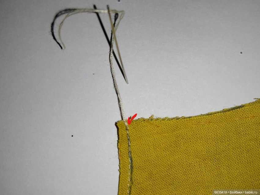 Как закрепить и убрать нить на конце строчки (фото 3)